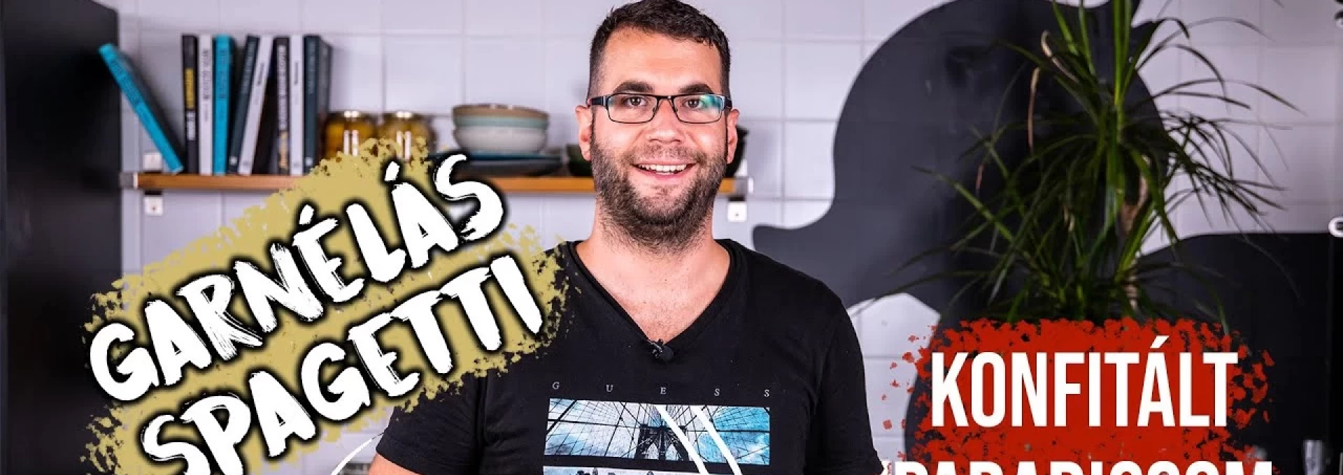 Garnélás spagetti konfitált paradicsommal