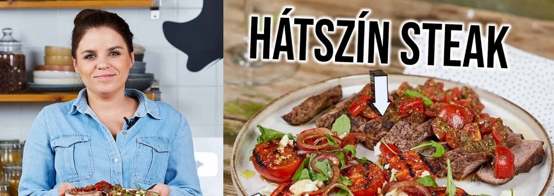Hátszín steak koktélparadicsomos, pestós salsával